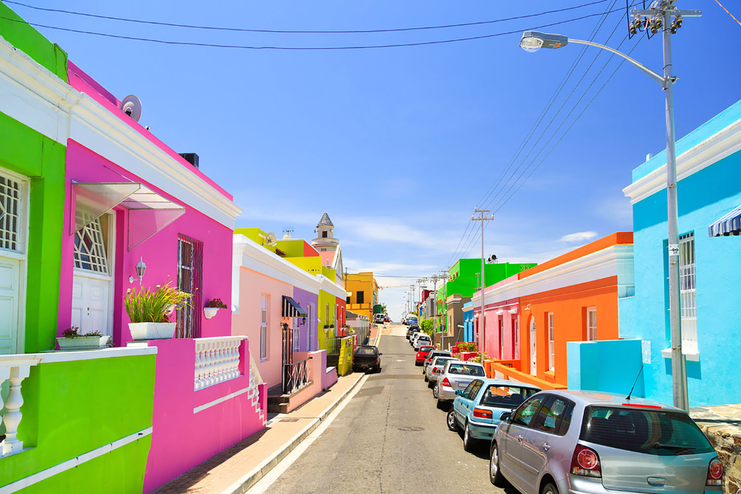The colorful houses in Cape Town's Bo-Kaap neighborhood.