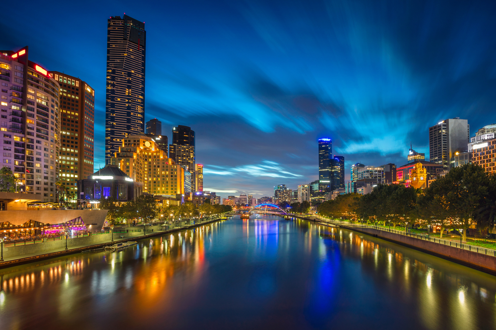 Melbourne, Australia- City at night