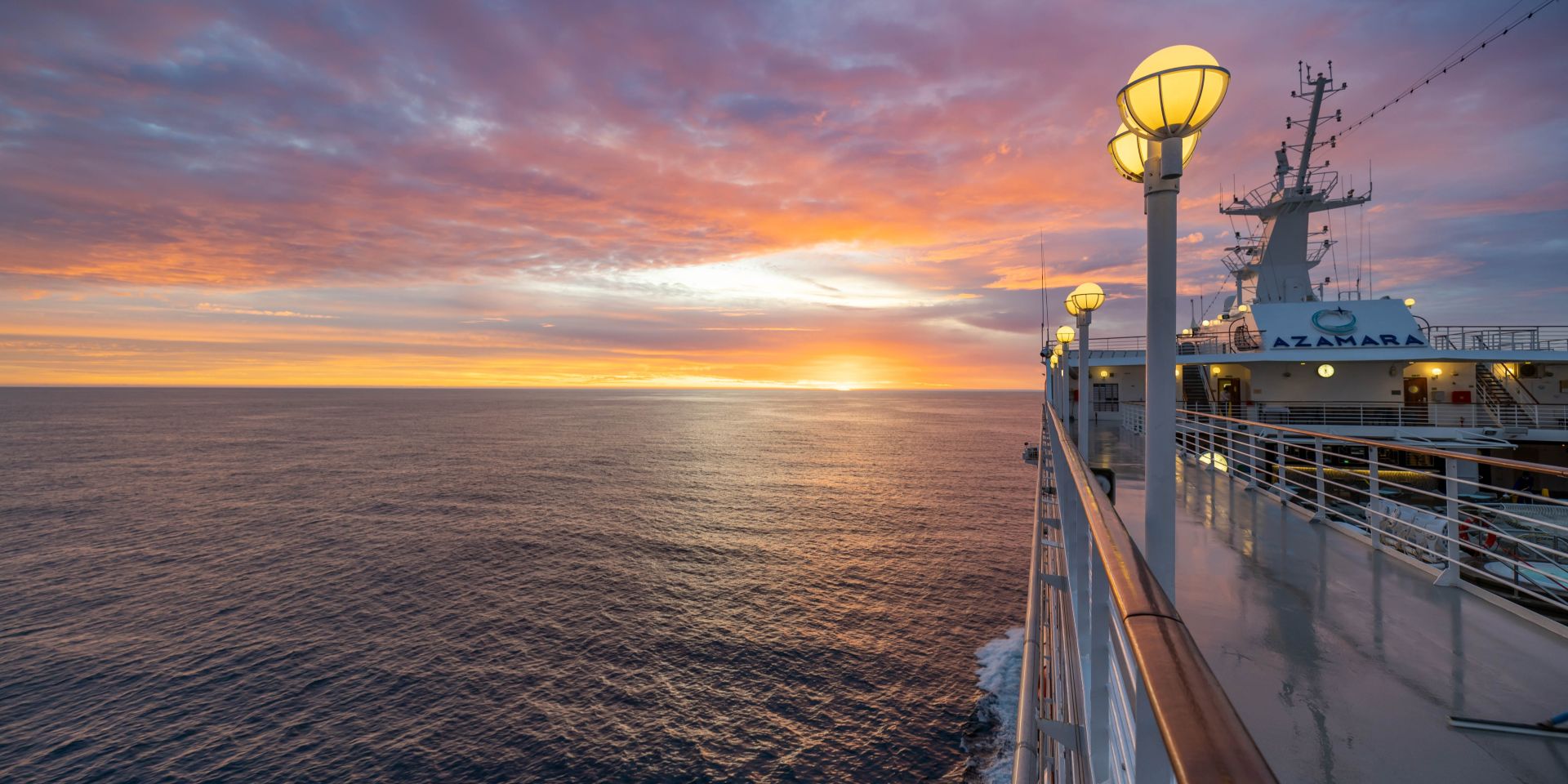 Azamara Cruise ship pulling away from port