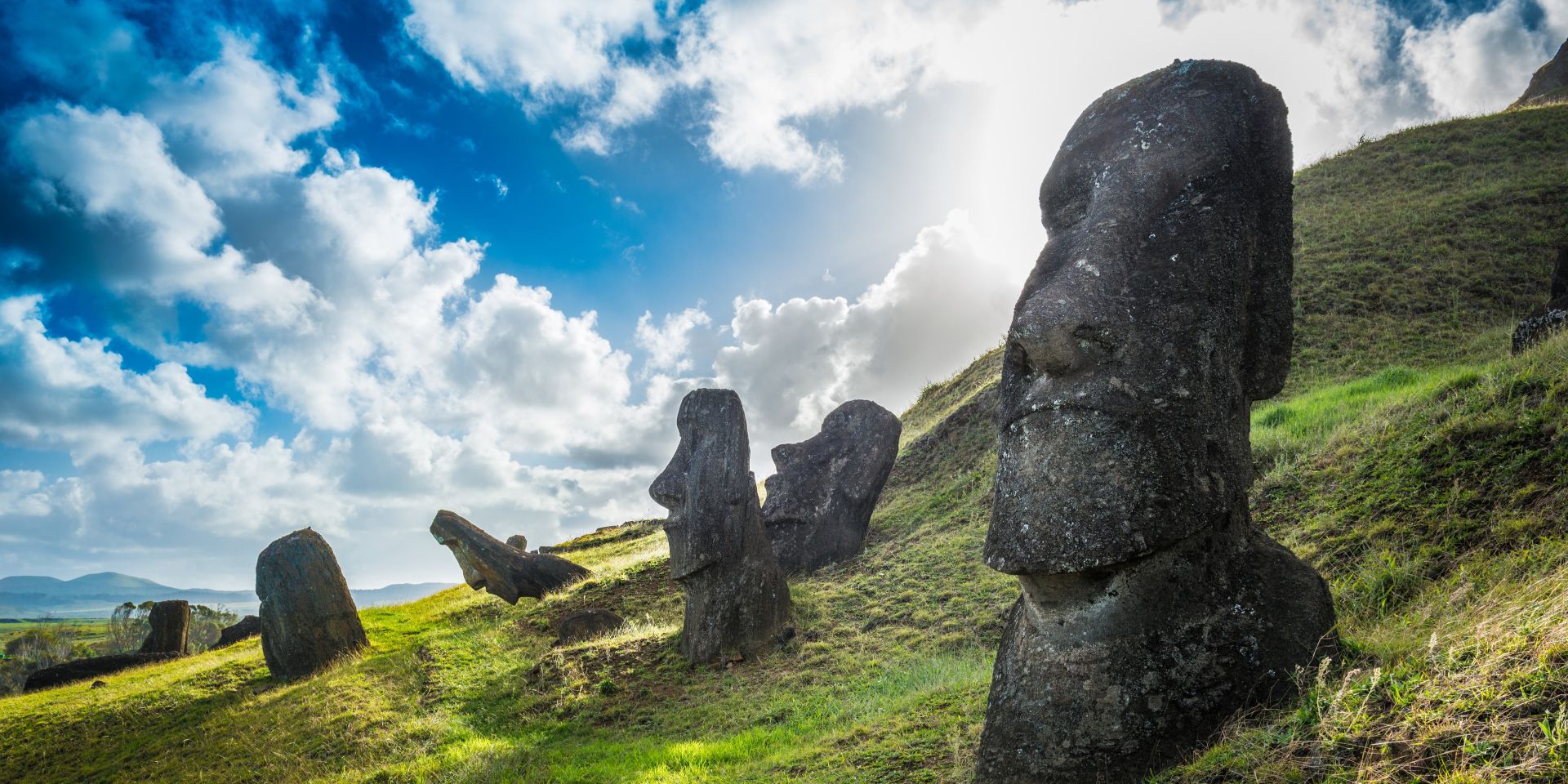Moai statues at Rano Raraku on Easter Island