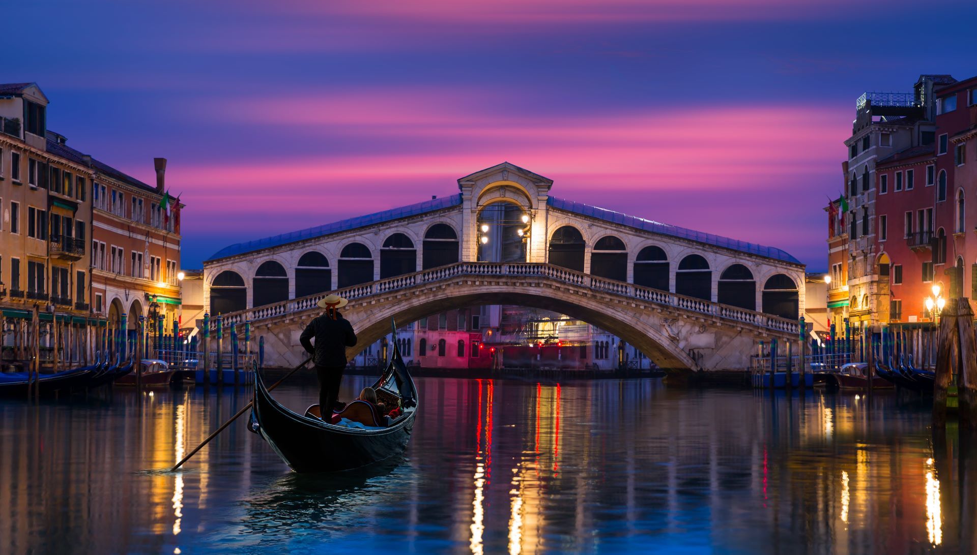 evening gondola canal