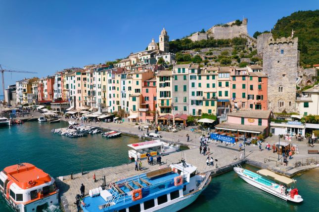 Colorful waterfront buildings in Portovenere, Italy