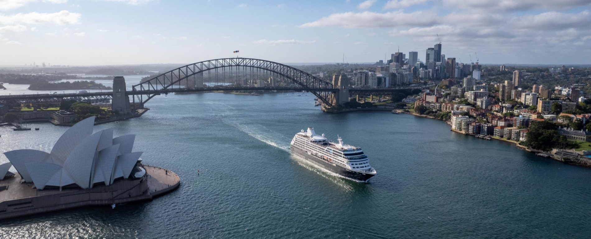 cruise ship departing harbor