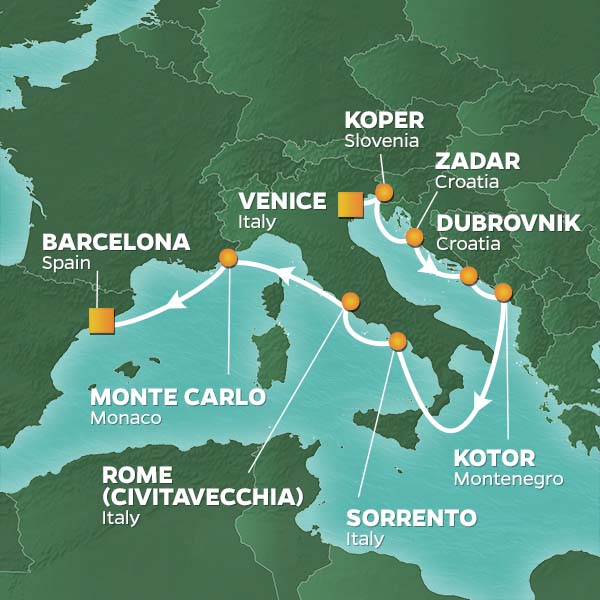 Adriatic & Med Gateways Itinerary