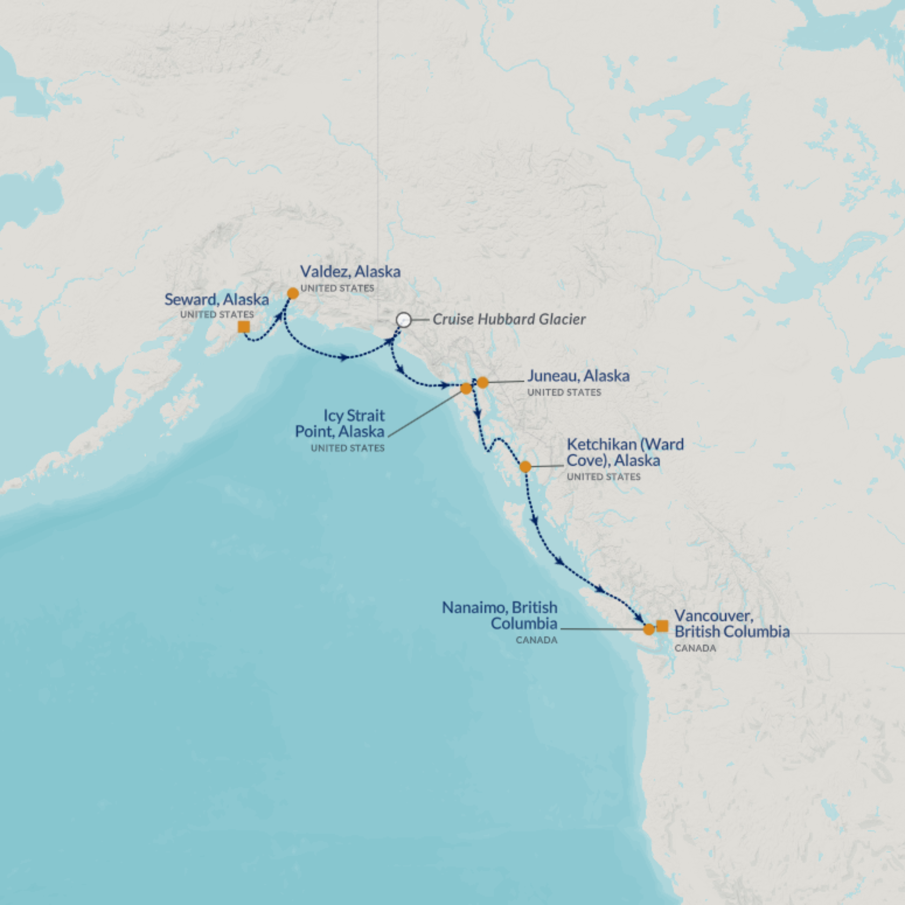 map of cruise route
