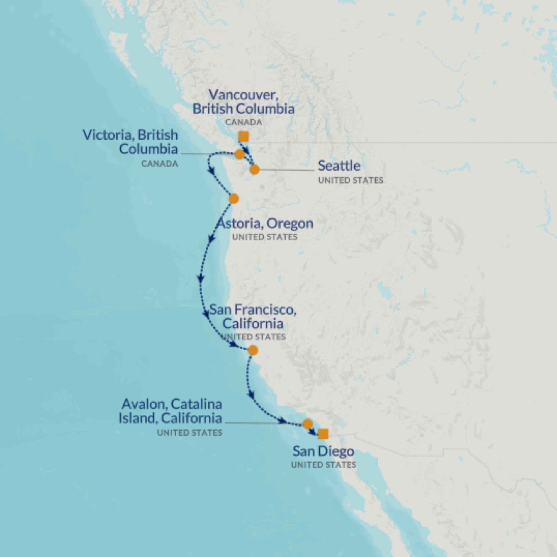 map of cruise route