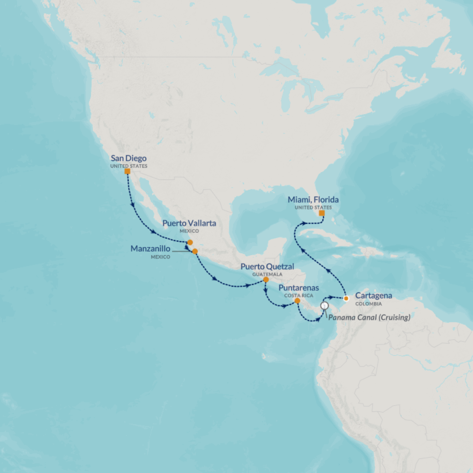 map of cruise route