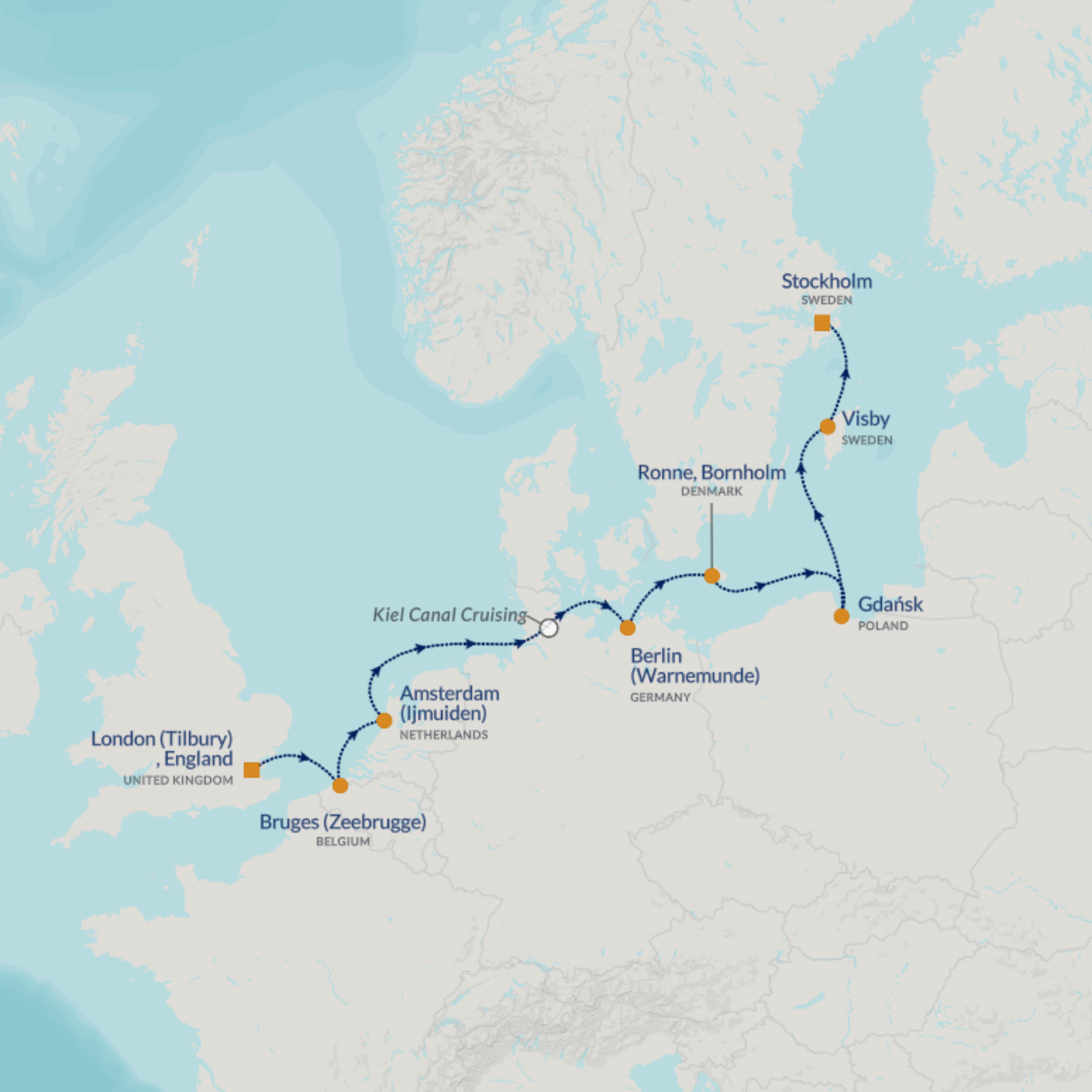 map of cruise route