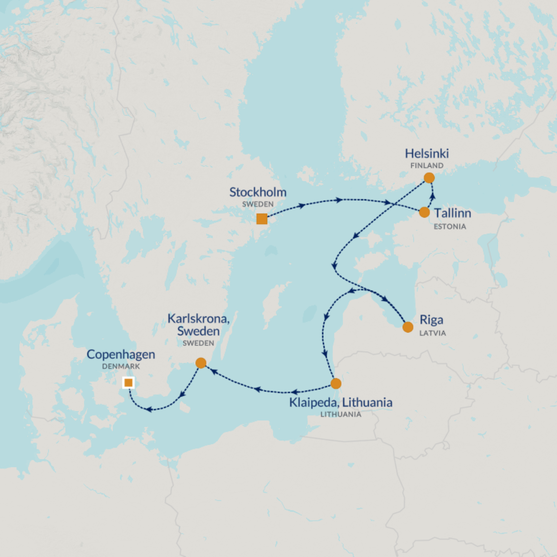 map of cruise route