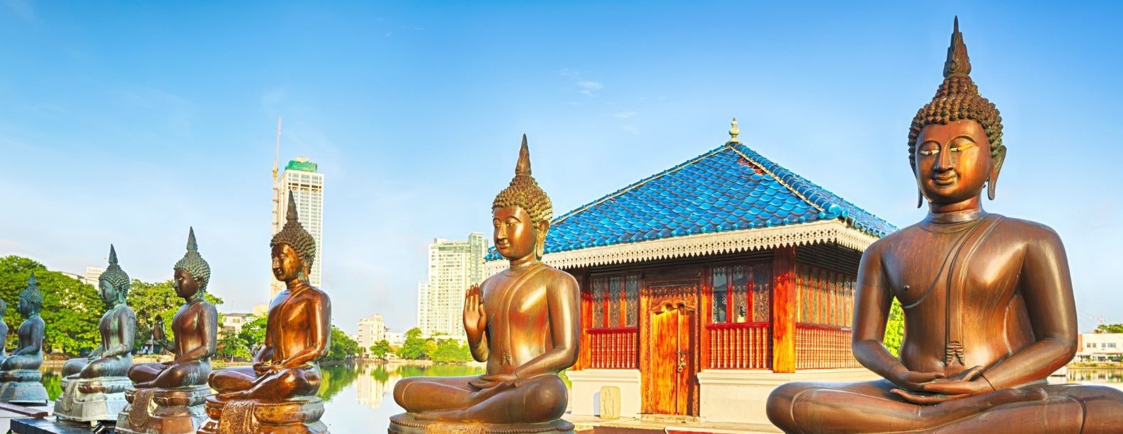 Religious statues outside of temple