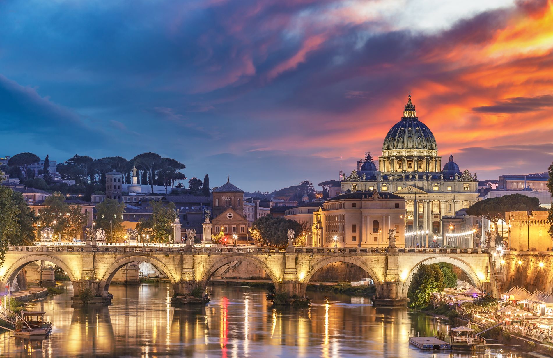 Rome skyline at dusk