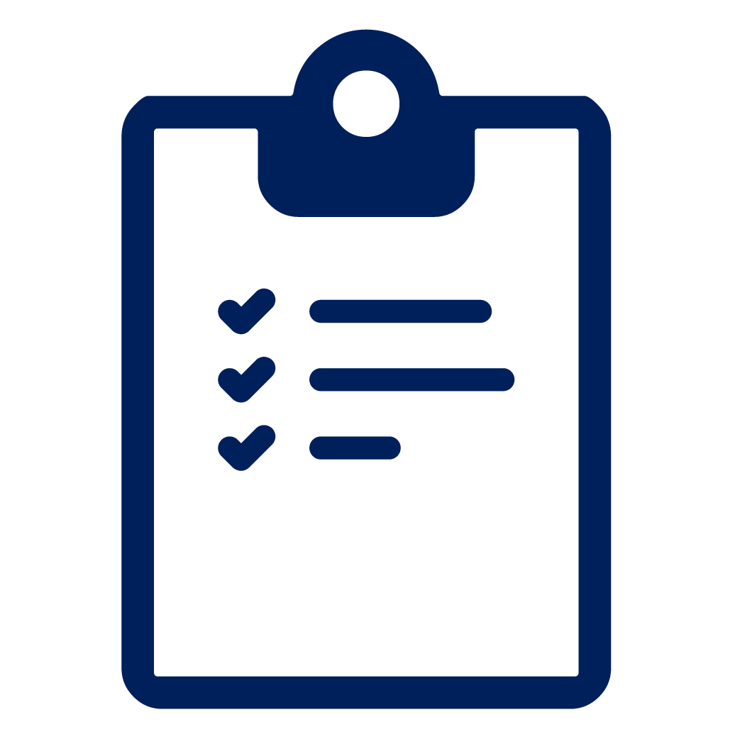 Checklist on a clipboard