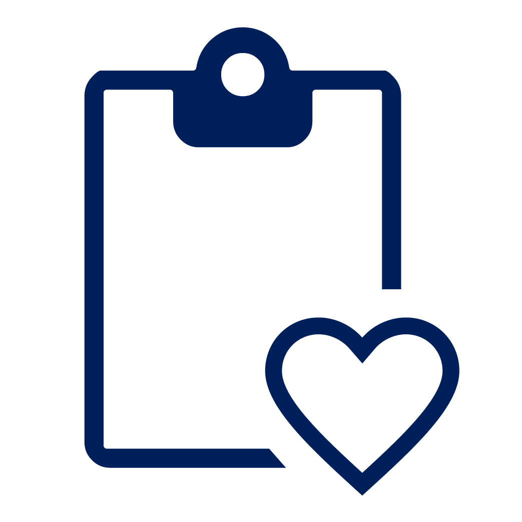 Clipboard with a heart