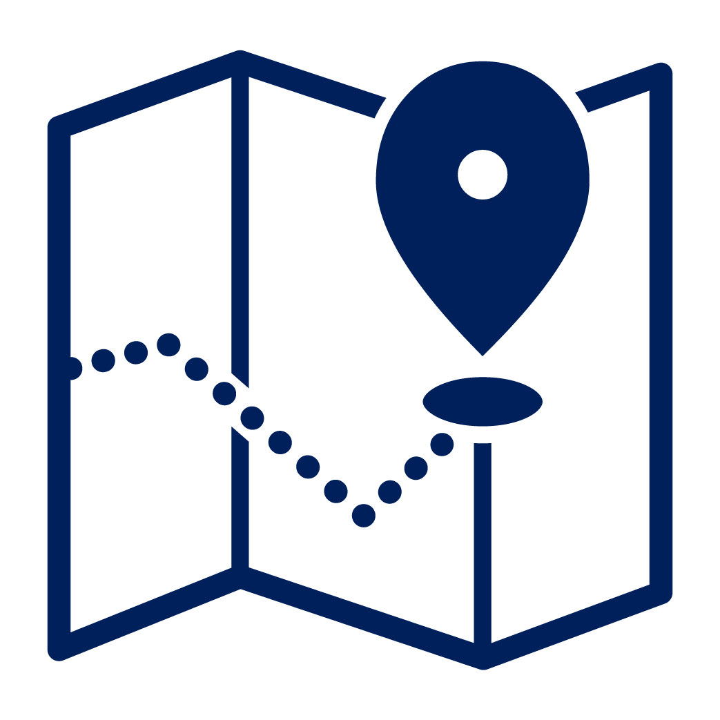 A map with a location marked