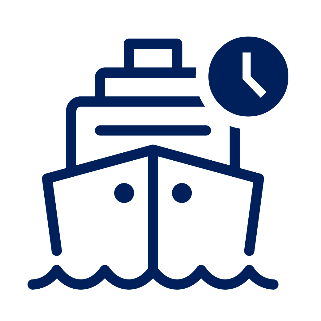 Cruise ship with clock