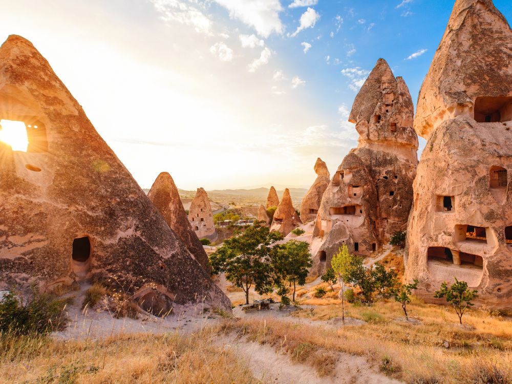 Cappadocia cave-style hotels carved into stone