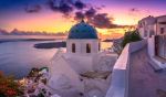 sunset view of santorini