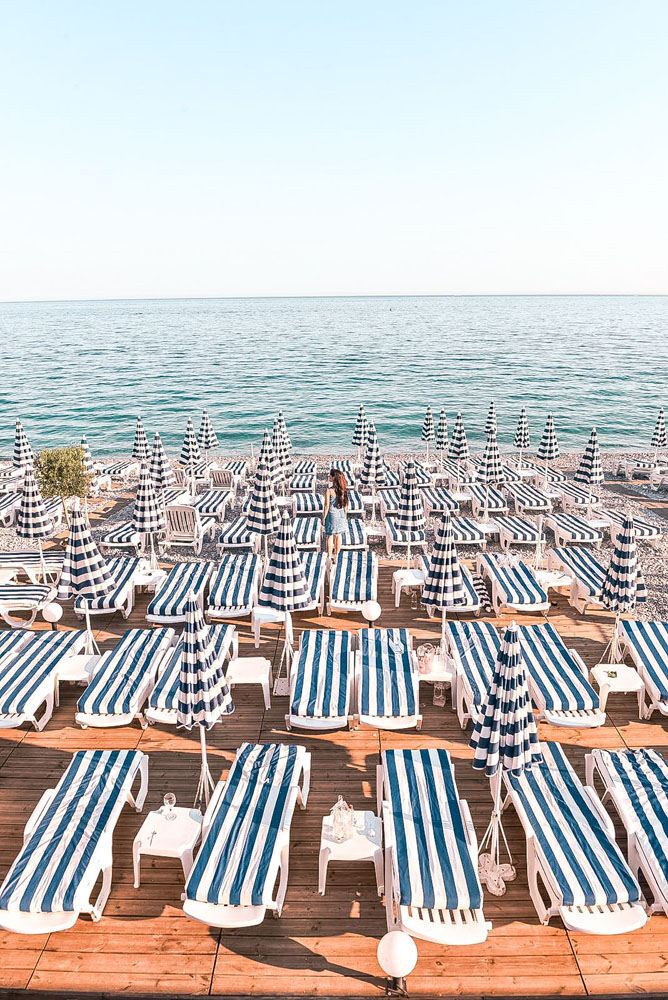start a Mediterranean voyage with its plentiful sunny weather and beautiful beaches in Nice.