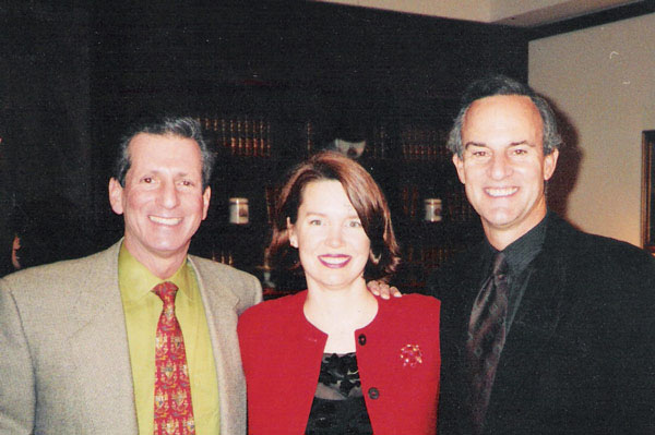 Bill Leiber, me and Jeff Drew at a Christmas party