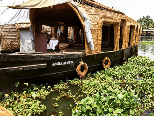 Houseboats in Kerala, India.
