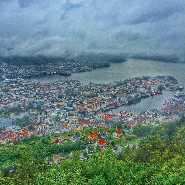 Bergen, Norway seen from Mount Floyen