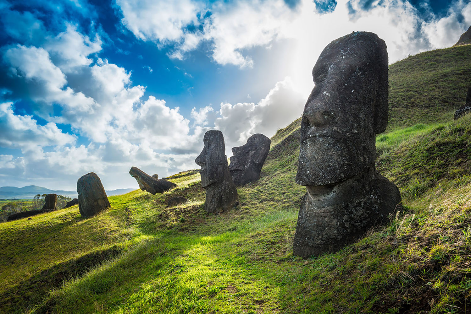 The statues on Easter Island.