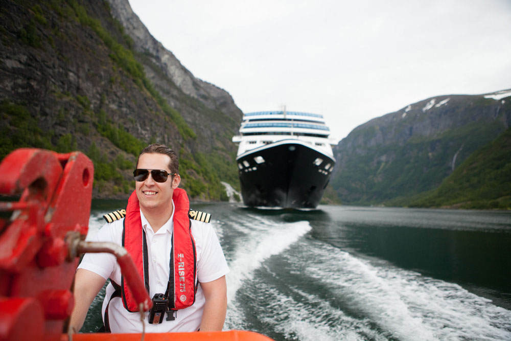 Cruising fjords in Norway.