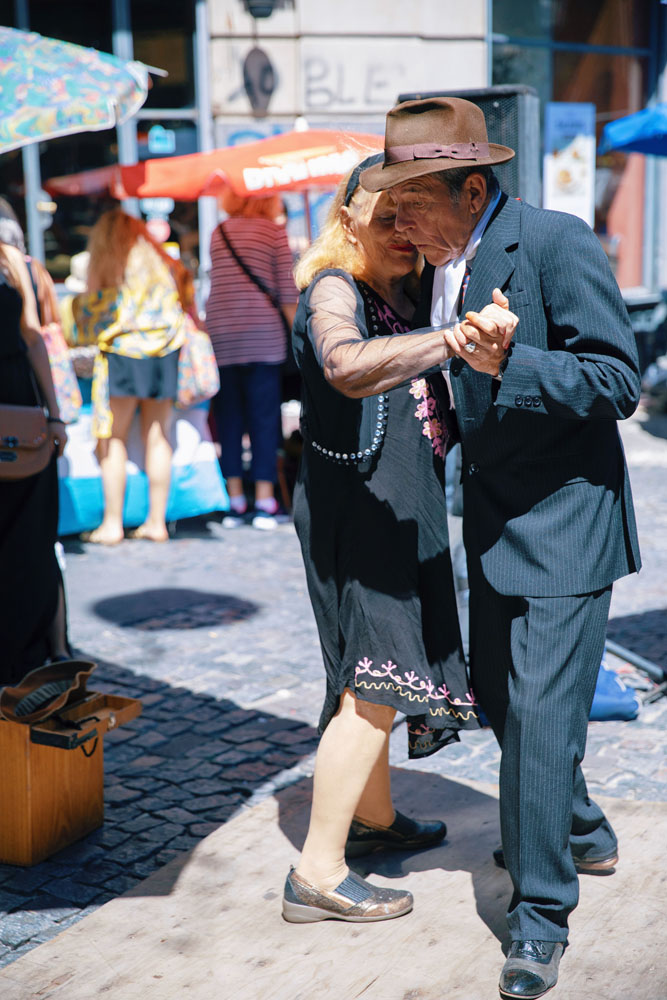 Happy couple of seniors dancing