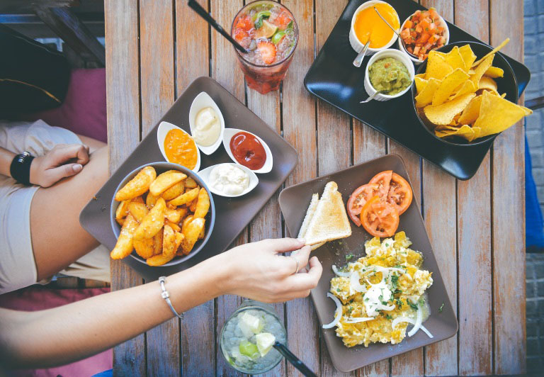 Food on table
