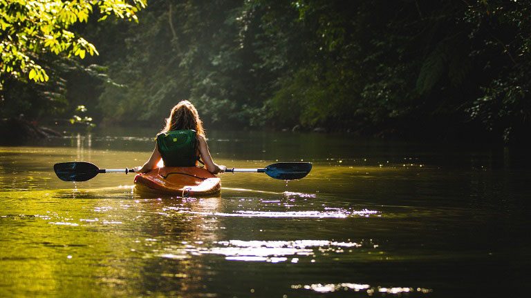 Kayaking in a river
