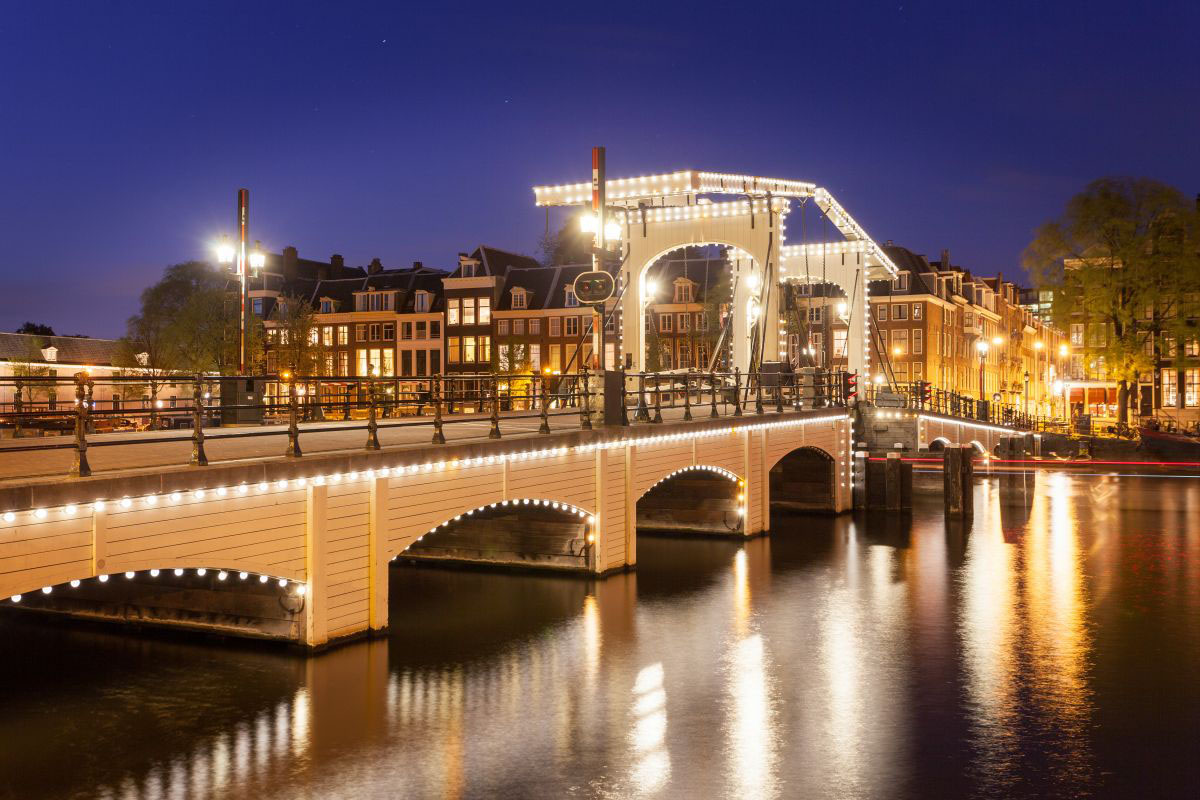 Magere Brug (Also Known As Skinny Bridge) in Amsterdam