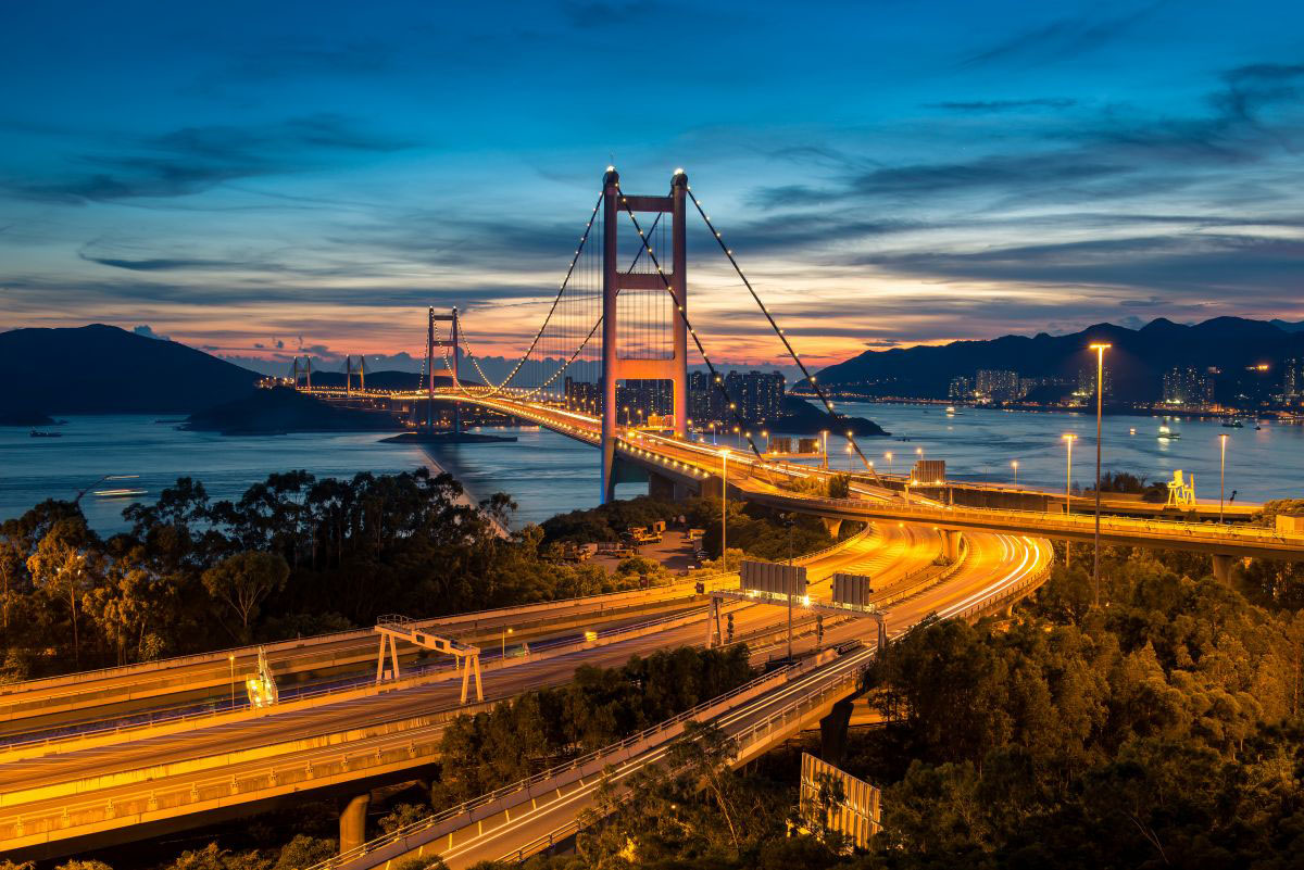 Tsing Ma Bridge in Hong Kong