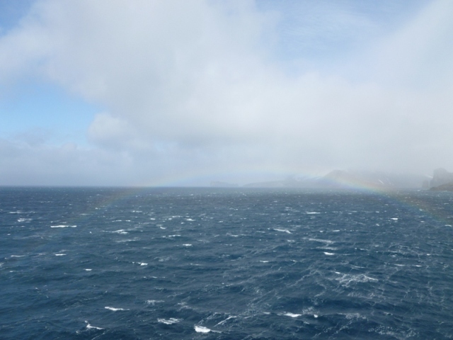 Winds up to 55 knots............blowing up a mist and creating a rainbow