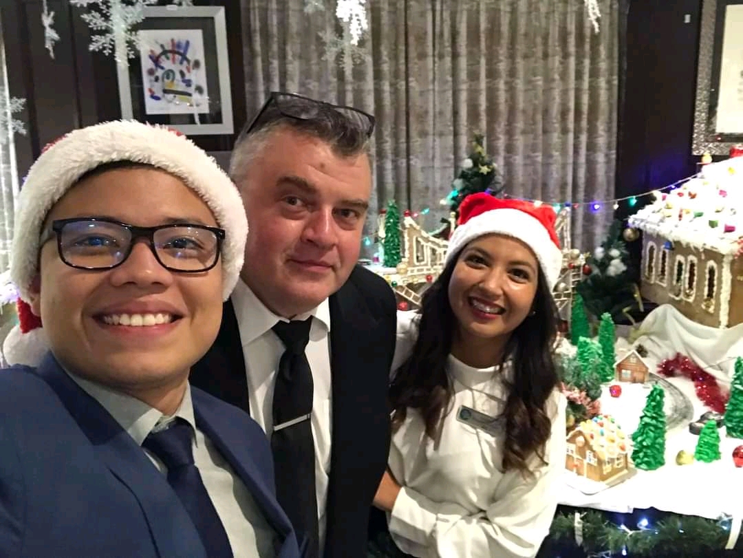 Azamara crew enjoying holiday festivities