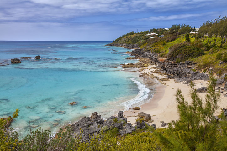 Empty Bermuda beach at Church Bay