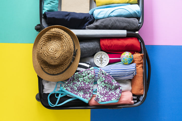 Luggage packed for travel