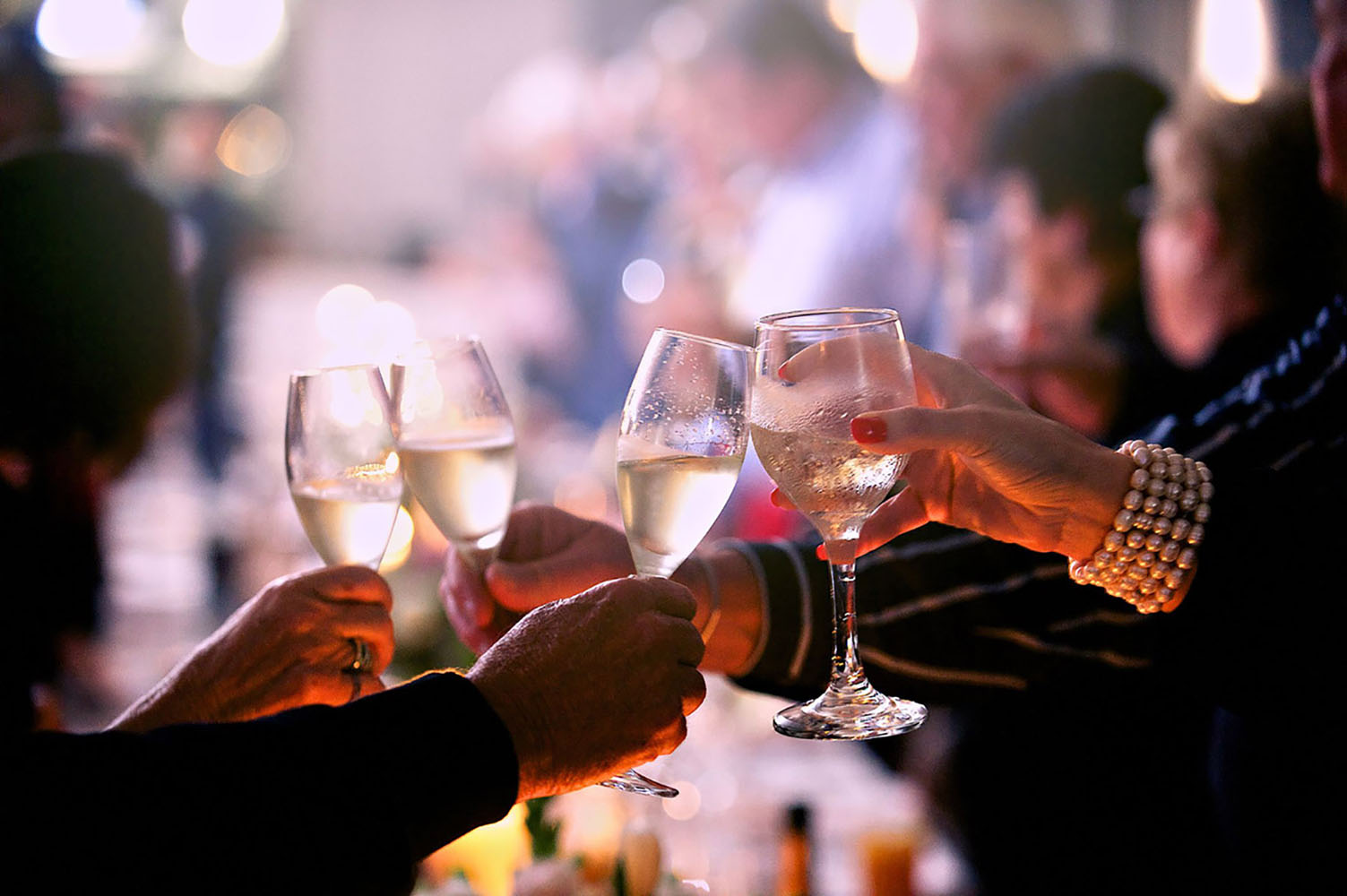A toast with glasses of champagne