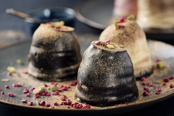 Traditional Danish dessert, chocolate flødeboller