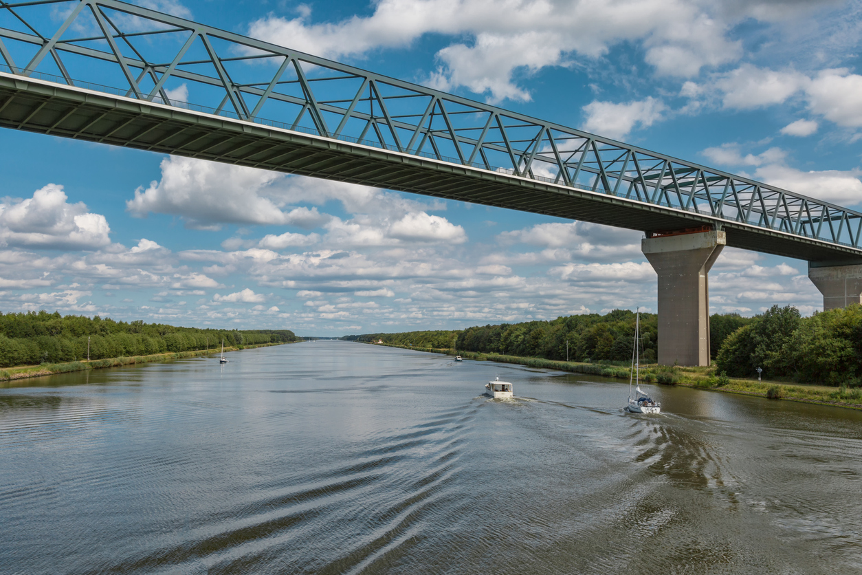 High bridge in Brunsbüttel in Northern Germany