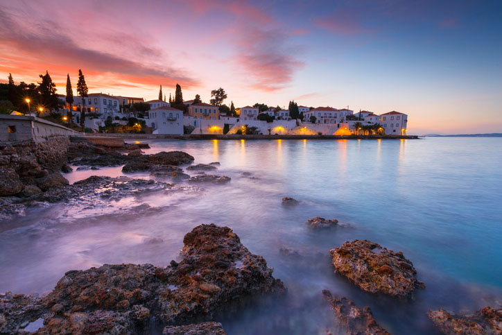 Spetses, Greece in the early evening