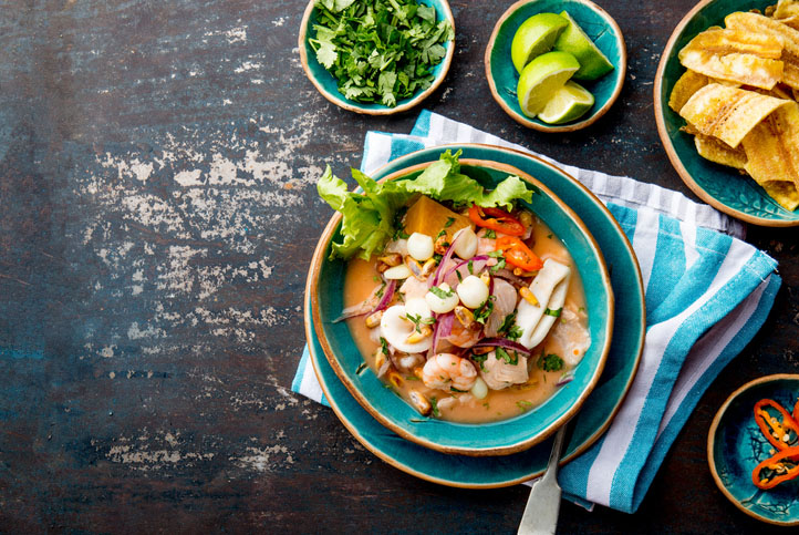A bowl of Ceviche in Peru