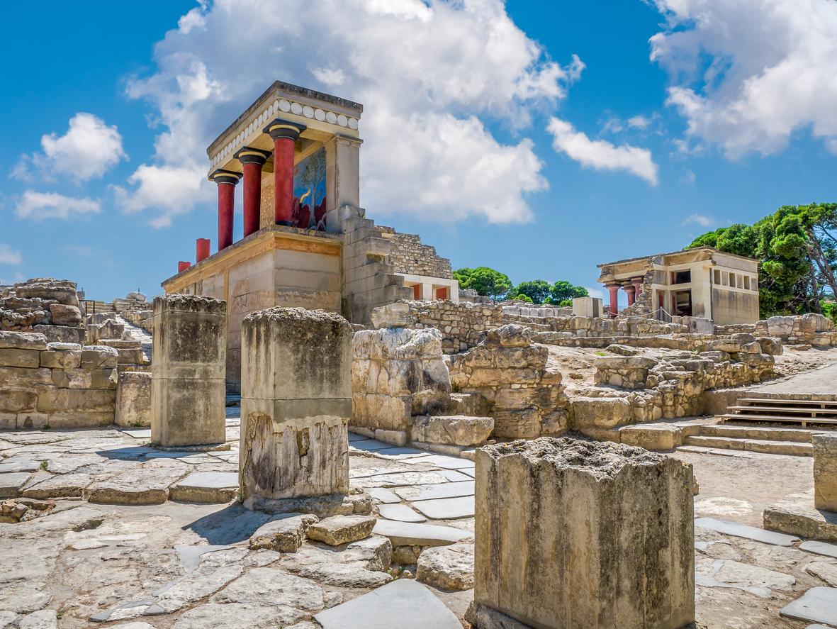 Knossos palace ruins at Crete island, Greece.