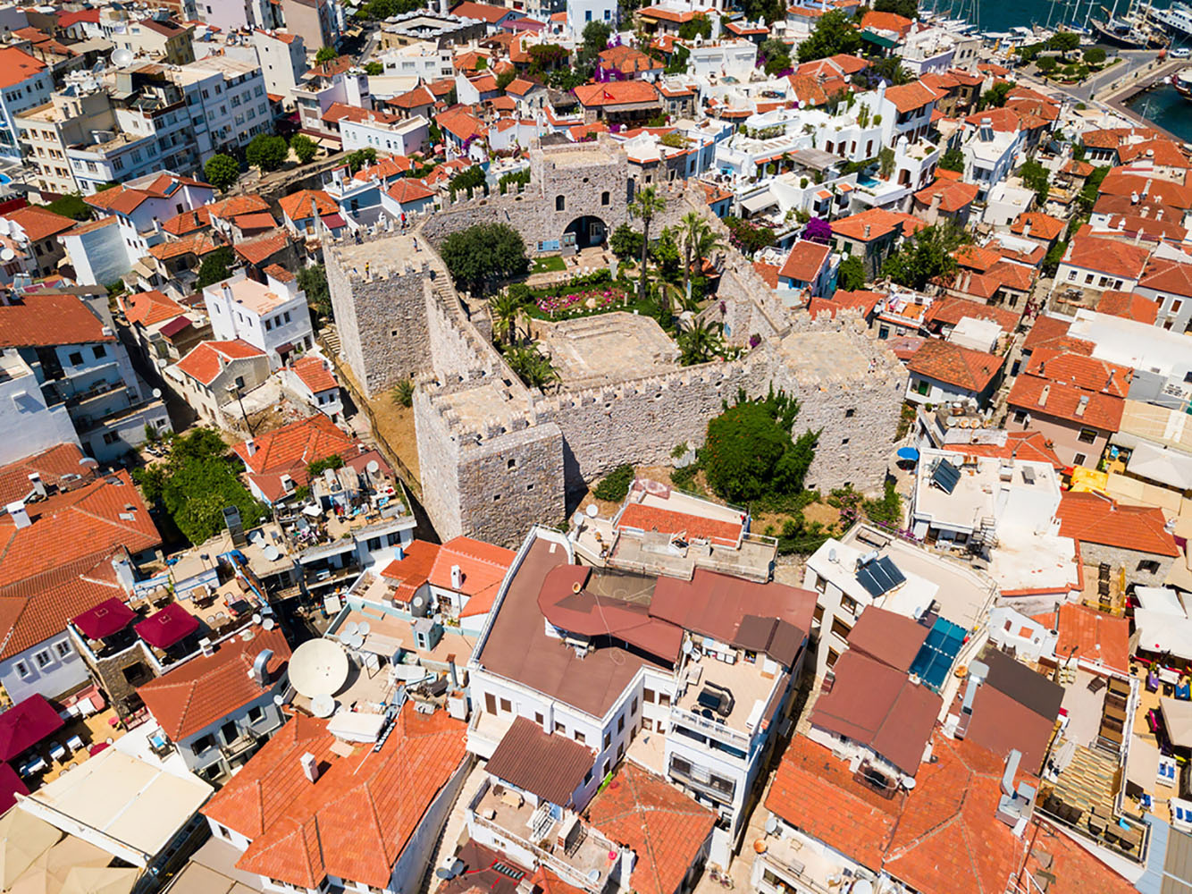 An aerial view of Marmaris Castle