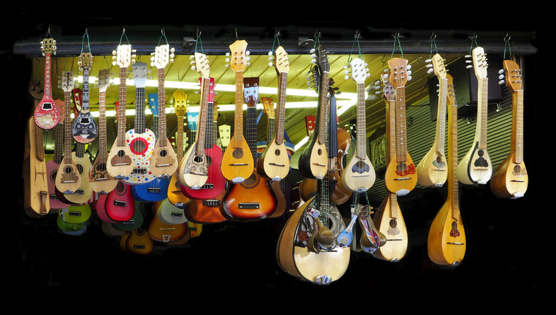 Stringed Musical Instruments on Display in Greece