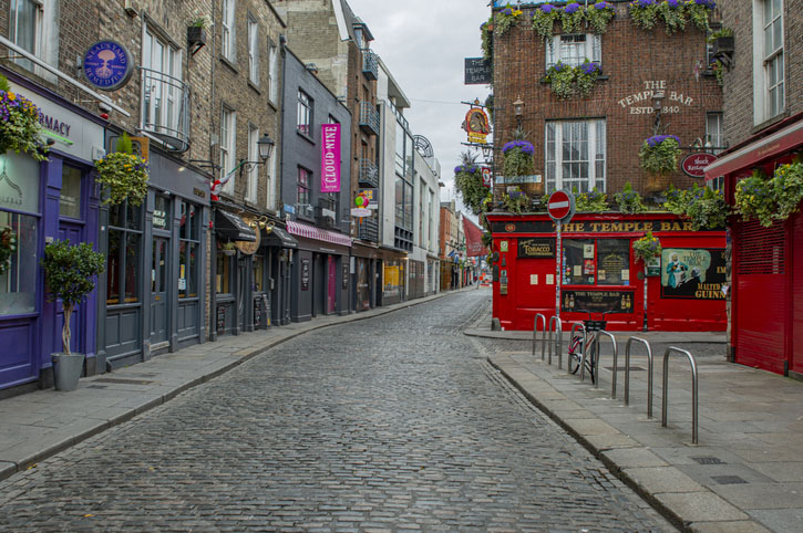 Temple Bar district in Dublin, Ireland