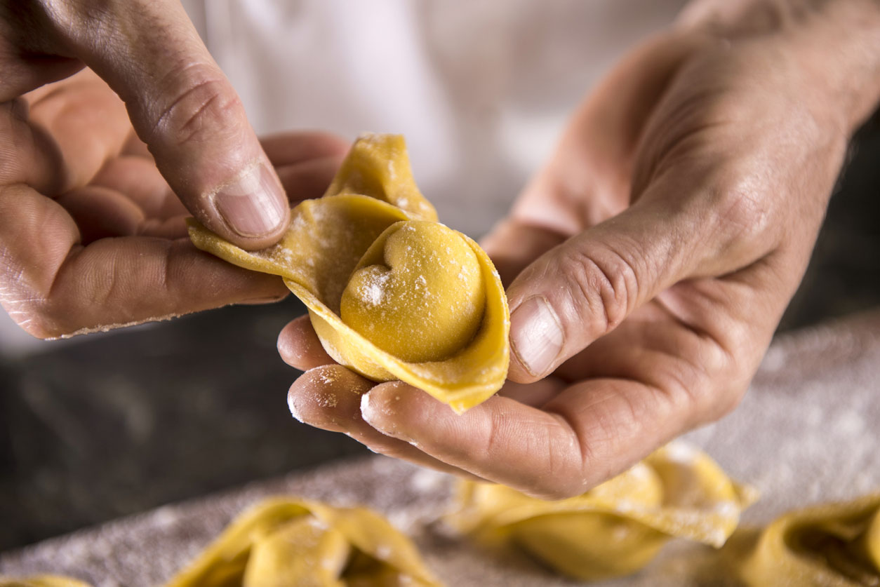 Homemade tortellini