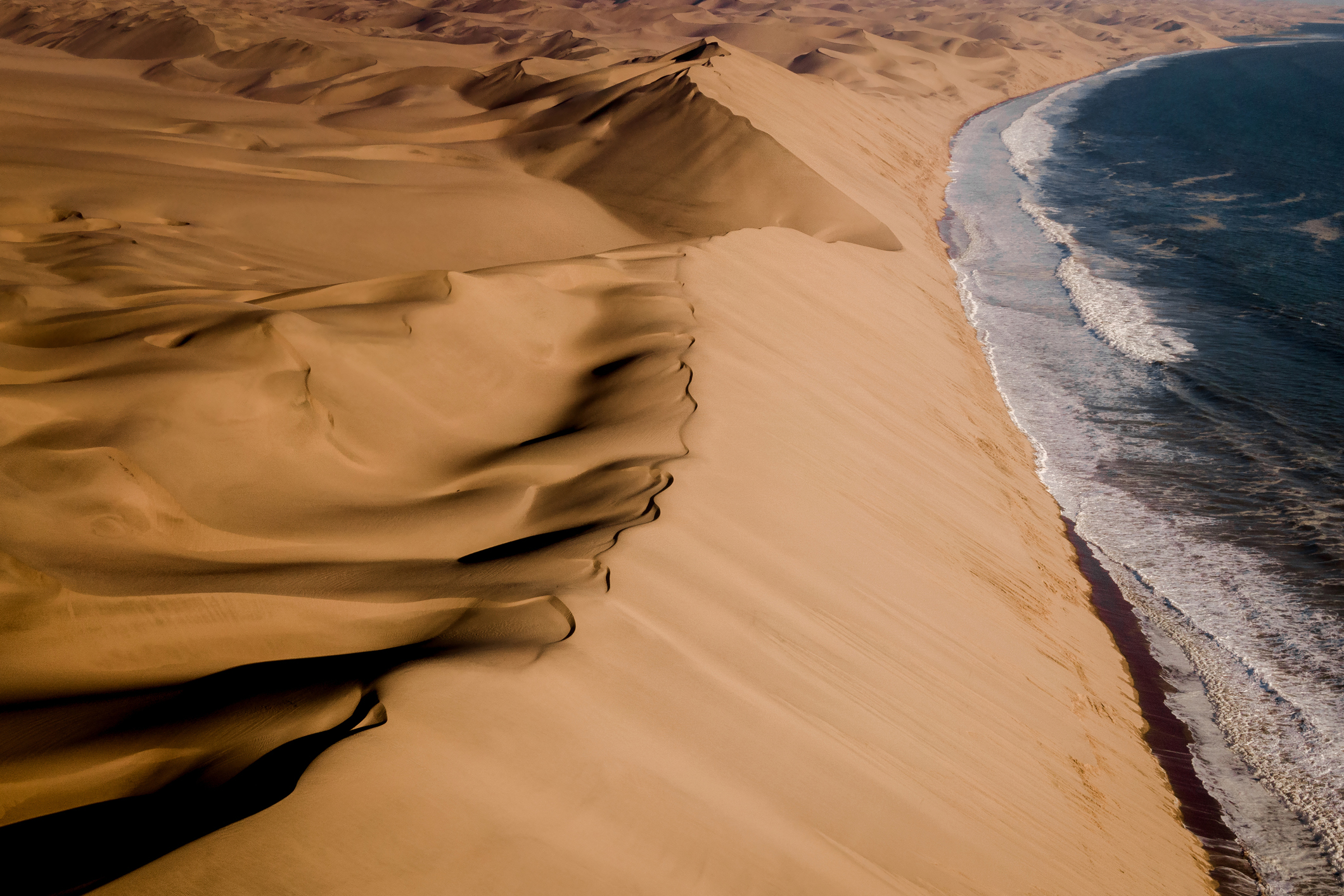 Aerial View of Sandwich Harbour Near Walvis Bay in Namibia, Africa