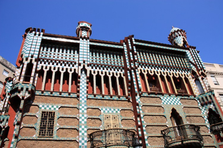 Casa Vicens designed by Antoni Gaudi, as seen from public street.