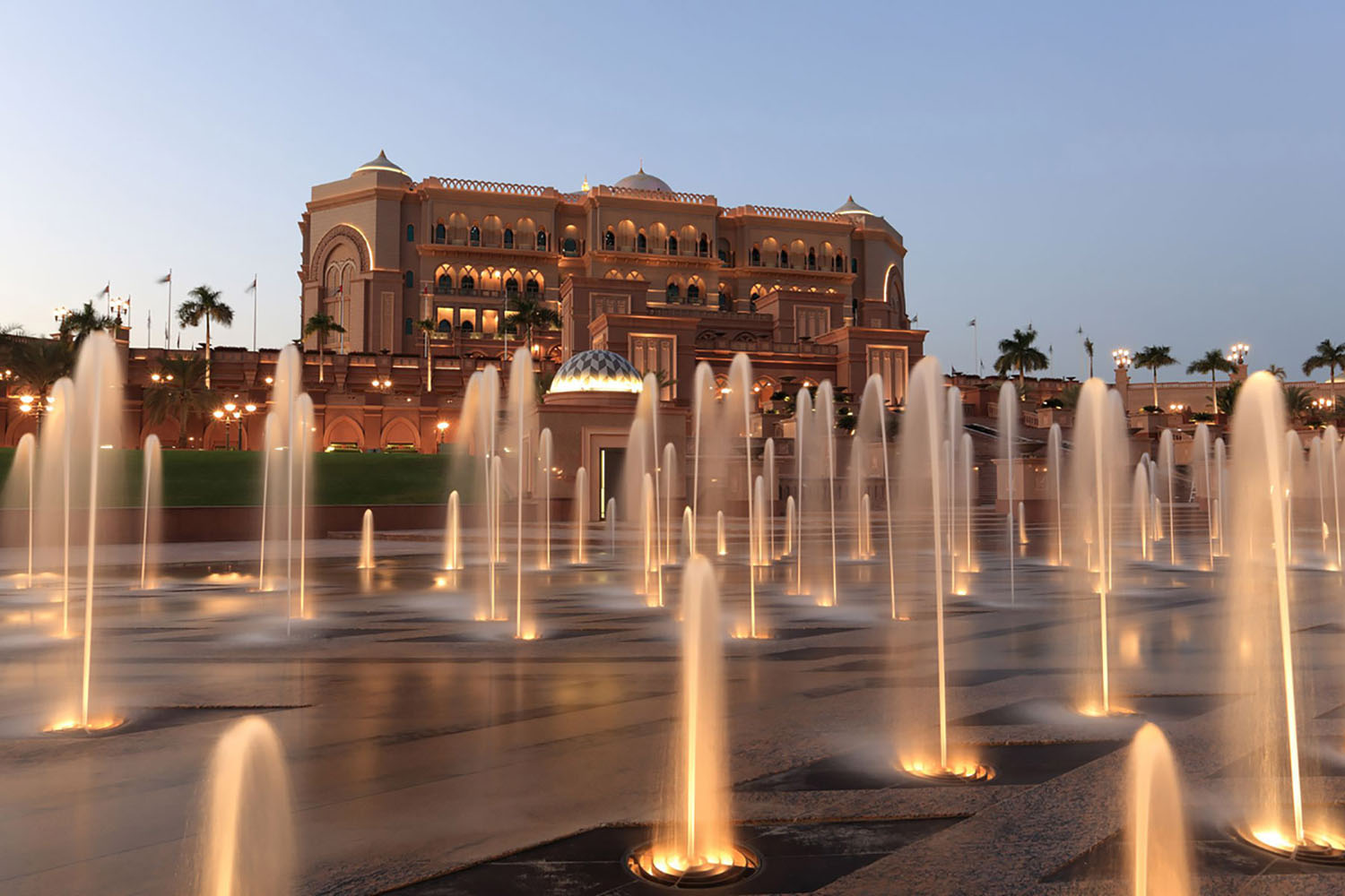 The exterior of The Emirates Palace in Abu Dhabi