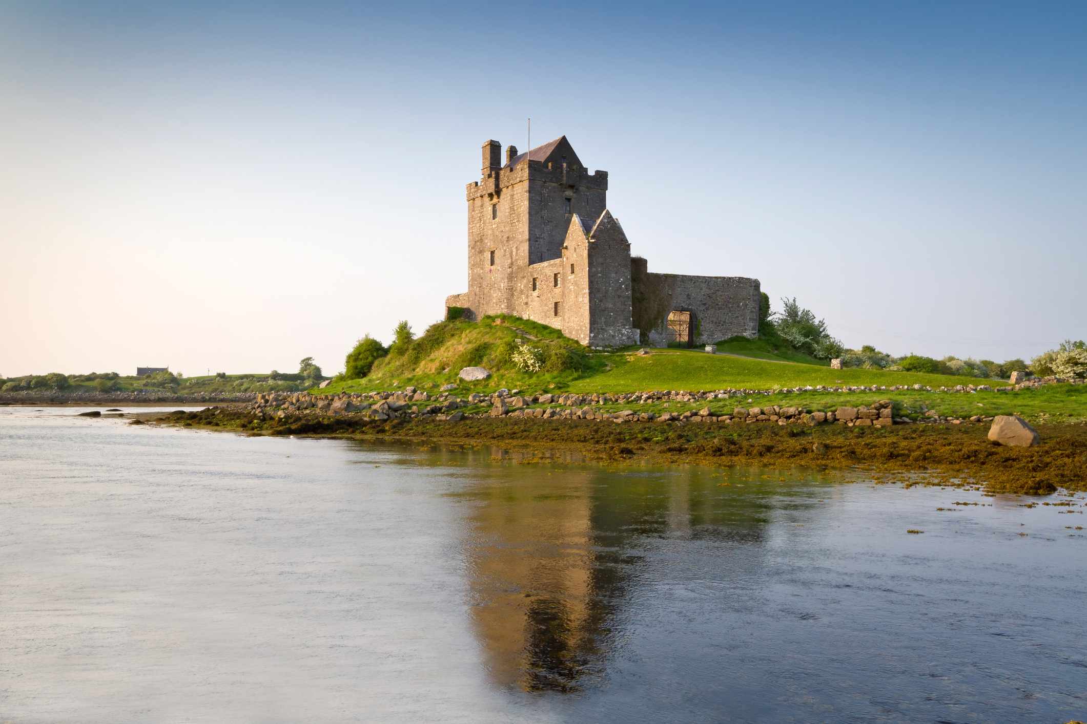 15th Century Dunguaire Castle, Kinvara, Co. Galway with water reflection